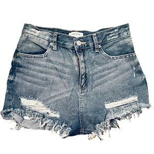 JUST USA DISTRESSED JEAN SHORTS